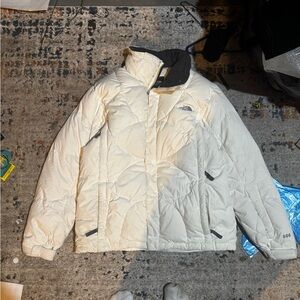 Womens The North Face Cream Quilted Downfill Jacket